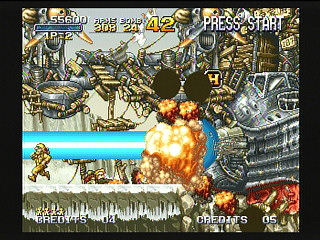 Sega Saturn Game - Metal Slug (Kakuchou Ram Doukon Okaidoku Set!!) (Japan) [T-3114G] - メタルスラッグ　（拡張ラム同梱「お買得セット」！！） - Screenshot #10