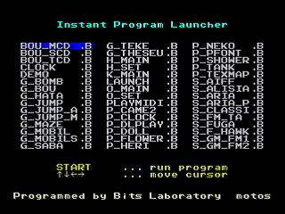 Instant Program Launcher for Tech Saturn by Bits Laboratory - Screenshot #1 Sega Saturn Game Basic - Instant Program Launcher for Tech Saturn by Bits Laboratory - Screenshot #1