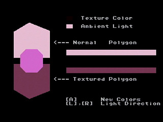 Sega Saturn Game Basic - Texture Tsuki to Soudenai Polygon no Shoku no Chigai by Junk Box - Screenshot #1