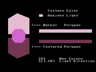 Texture Tsuki to Soudenai Polygon no Shoku no Chigai by Junk Box - Screenshot #1 Sega Saturn Game Basic - Texture Tsuki to Soudenai Polygon no Shoku no Chigai by Junk Box - Screenshot #1