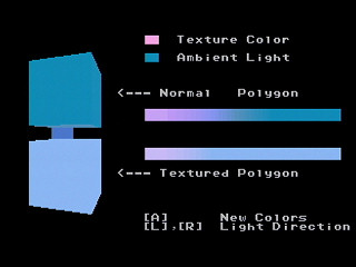 Sega Saturn Game Basic - Texture Tsuki to Soudenai Polygon no Shoku no Chigai by Junk Box - Screenshot #2