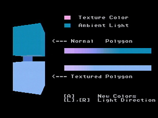 Texture Tsuki to Soudenai Polygon no Shoku no Chigai by Junk Box - Screenshot #2 Sega Saturn Game Basic - Texture Tsuki to Soudenai Polygon no Shoku no Chigai by Junk Box - Screenshot #2