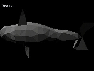 Sega Saturn Game Basic - Polygon TEST PROGRAM - whale by Gary Brooks - Screenshot #1