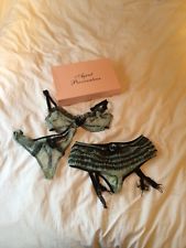 Sexy Lingerie Auction - Agent Provocateur Mint Green and Black Mesh Lingerie
