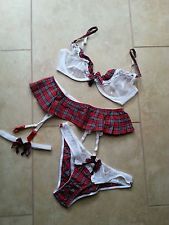 Sexy Lingerie Auction - Agent Provocateur Tartan Brand New Bra, Brief, Suspender and Garter