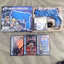 Sega Saturn Auction - PAL Sega Saturn Virtua Gun with 5 games