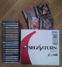 Sega Saturn Auction - Asian White Sega Saturn with some games
