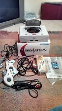 Sega Saturn Auction - Japanese White Sega Saturn in box, with accessories and 83 games