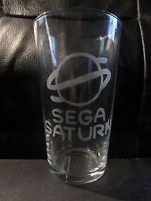 Sega Saturn Auction - Sega Saturn hand engraved pint glass