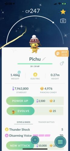 Retrodeals - Pokemon Go shiny Beanie pichu- Registered Trade