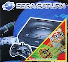 Sega Saturn Console - Sega Saturn - Sega Rally + Sega Worlwide Soccer '97 (Sticker) EUR ENG []