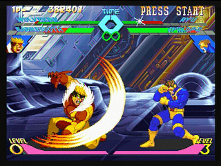 Sega Saturn Game - X-Men Vs. Street Fighter (Kakuchou Ram Cartridge 4MB Fuzoku) (Japan) [T-1226G] - エックスメンＶＳ．ストリートファイター　（拡張ラムカートリッジ４ＭＢ付属） - Screenshot #6