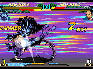 Sega Saturn Game - Marvel Super Heroes Vs. Street Fighter (Kakuchou Ram Cartridge 4MB Fuzoku) (Japan) [T-1238G] - マーヴル・スーパーヒーローズＶＳ．ストリートファイター　（拡張ラムカートリッジ４ＭＢ付属） - Screenshot #17