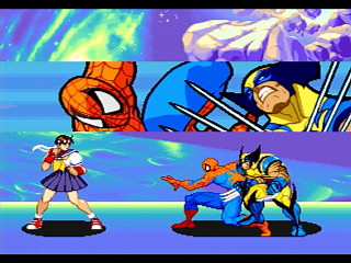 Sega Saturn Game - Marvel Super Heroes Vs. Street Fighter (Kakuchou Ram Cartridge 4MB Fuzoku) (Japan) [T-1238G] - マーヴル・スーパーヒーローズＶＳ．ストリートファイター　（拡張ラムカートリッジ４ＭＢ付属） - Screenshot #23