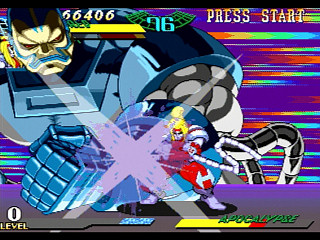 Sega Saturn Game - Marvel Super Heroes Vs. Street Fighter (Kakuchou Ram Cartridge 4MB Fuzoku) (Japan) [T-1238G] - マーヴル・スーパーヒーローズＶＳ．ストリートファイター　（拡張ラムカートリッジ４ＭＢ付属） - Screenshot #30