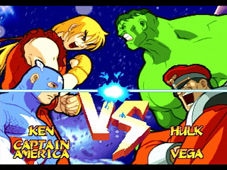 Sega Saturn Game - Marvel Super Heroes Vs. Street Fighter (Kakuchou Ram Cartridge 4MB Fuzoku) (Japan) [T-1238G] - マーヴル・スーパーヒーローズＶＳ．ストリートファイター　（拡張ラムカートリッジ４ＭＢ付属） - Screenshot #8