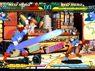 Sega Saturn Game - Marvel Super Heroes Vs. Street Fighter (Kakuchou Ram Cartridge 4MB Fuzoku) (Japan) [T-1238G] - マーヴル・スーパーヒーローズＶＳ．ストリートファイター　（拡張ラムカートリッジ４ＭＢ付属） - Screenshot #9