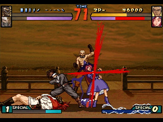 Sega Saturn Game - Groove on Fight ~Gouketsuji Ichizoku 3~ (Kakuchou Ram Cartridge-tsuki!) (Japan) [T-14413G] - グルーヴ　オン　ファイト　豪血寺一族３　（拡張ラムカートリッジ付き！） - Screenshot #11