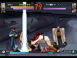 Sega Saturn Game - Groove on Fight ~Gouketsuji Ichizoku 3~ (Kakuchou Ram Cartridge-tsuki!) (Japan) [T-14413G] - グルーヴ　オン　ファイト　豪血寺一族３　（拡張ラムカートリッジ付き！） - Screenshot #31