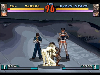 Sega Saturn Game - Groove on Fight ~Gouketsuji Ichizoku 3~ (Kakuchou Ram Cartridge-tsuki!) (Japan) [T-14413G] - グルーヴ　オン　ファイト　豪血寺一族３　（拡張ラムカートリッジ付き！） - Screenshot #34