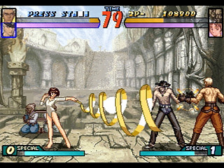 Sega Saturn Game - Groove on Fight ~Gouketsuji Ichizoku 3~ (Kakuchou Ram Cartridge-tsuki!) (Japan) [T-14413G] - グルーヴ　オン　ファイト　豪血寺一族３　（拡張ラムカートリッジ付き！） - Screenshot #9