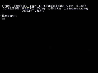 Sega Saturn Game - Game Basic for SegaSaturn (Japan) [T-2111G] - ゲームベーシック　フォー　セガサターン - Screenshot #1