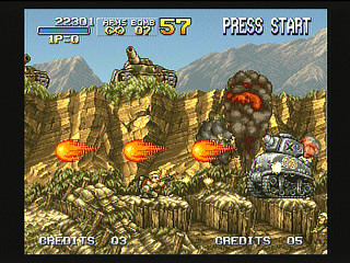 Sega Saturn Game - Metal Slug (Kakuchou Ram Doukon Okaidoku Set!!) (Japan) [T-3114G] - メタルスラッグ　（拡張ラム同梱「お買得セット」！！） - Screenshot #15