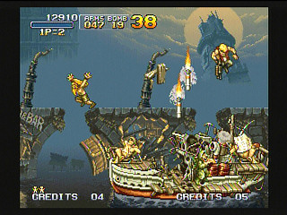Sega Saturn Game - Metal Slug (Kakuchou Ram Doukon Okaidoku Set!!) (Japan) [T-3114G] - メタルスラッグ　（拡張ラム同梱「お買得セット」！！） - Screenshot #18