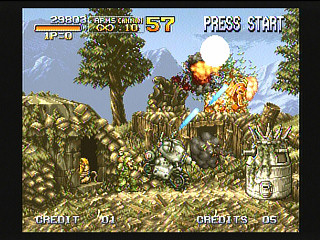 Sega Saturn Game - Metal Slug (Kakuchou Ram Doukon Okaidoku Set!!) (Japan) [T-3114G] - メタルスラッグ　（拡張ラム同梱「お買得セット」！！） - Screenshot #20