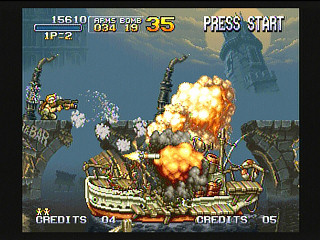 Sega Saturn Game - Metal Slug (Kakuchou Ram Doukon Okaidoku Set!!) (Japan) [T-3114G] - メタルスラッグ　（拡張ラム同梱「お買得セット」！！） - Screenshot #37